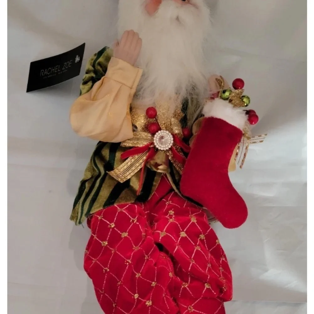 Christmas Santa Elf Shelf Sitter Posable Doll Mantel Decor Holiday Rachel Zoe 2'